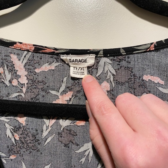 Garage Floral Tie Front Romper - Picture 3 of 3